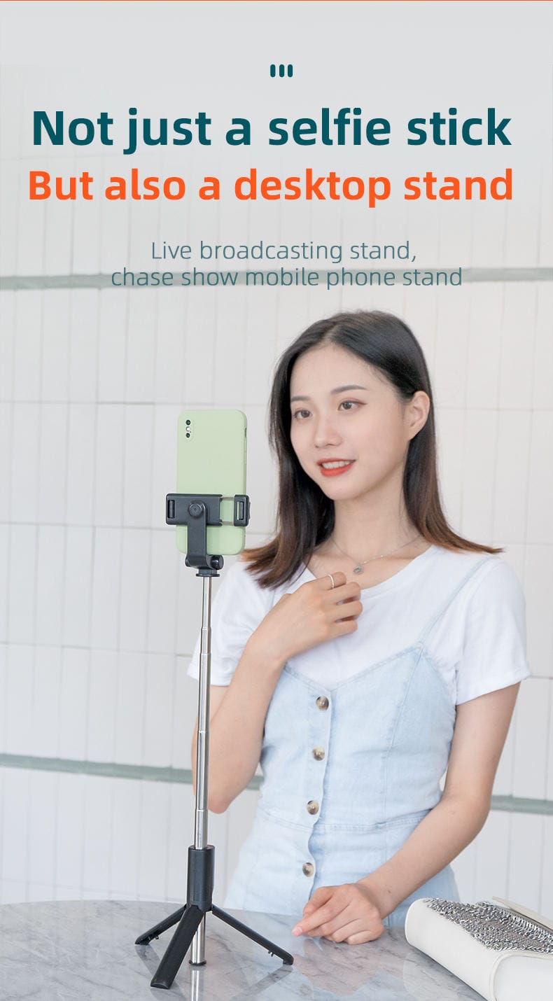 3-in-1 Wireless Selfie Stick & Tripod Stand (R1 / R1S) with Bluetooth Remote | Extendable Monopod for TikTok, Vlogging & Travel