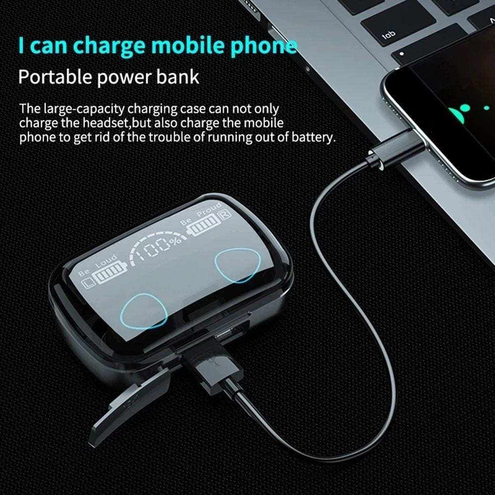 M10 TWS Wireless Earbuds – Bluetooth 5.1, 9D Stereo Sound, Touch Control & IPX7 Waterproof