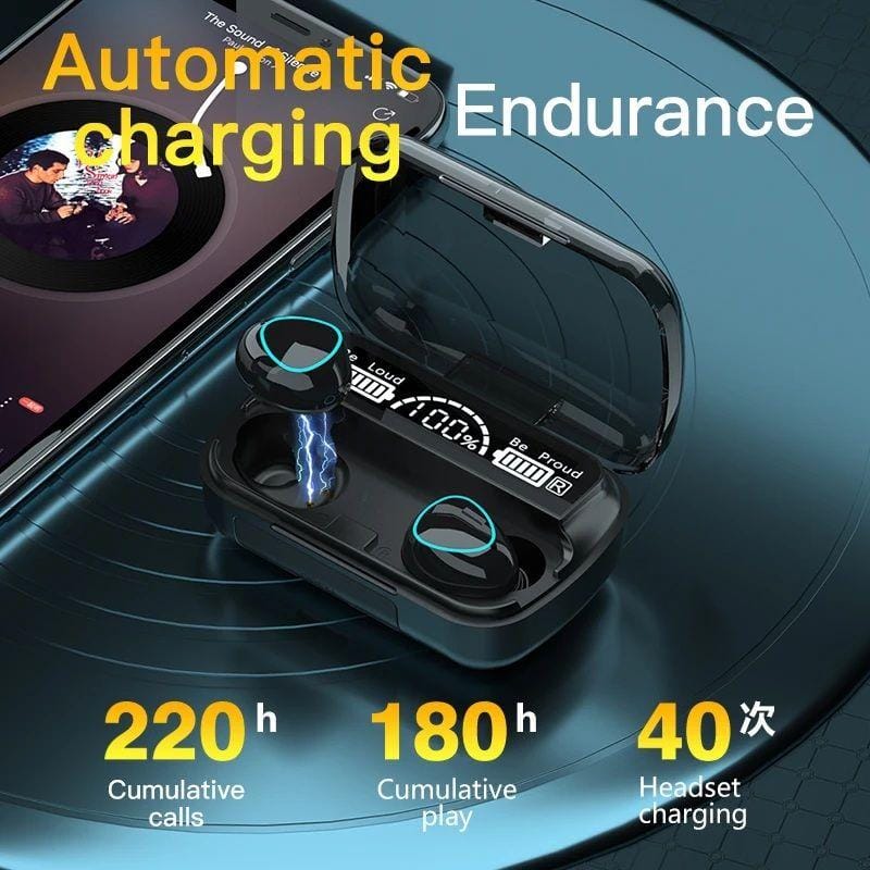 M10 TWS Wireless Earbuds – Bluetooth 5.1, 9D Stereo Sound, Touch Control & IPX7 Waterproof