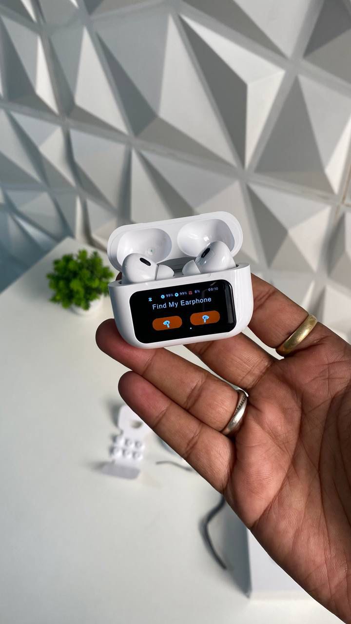 A9 Pro 2 Wireless Earbuds with LCD Touchscreen Display – Bluetooth 5.3, ANC, 32H Battery